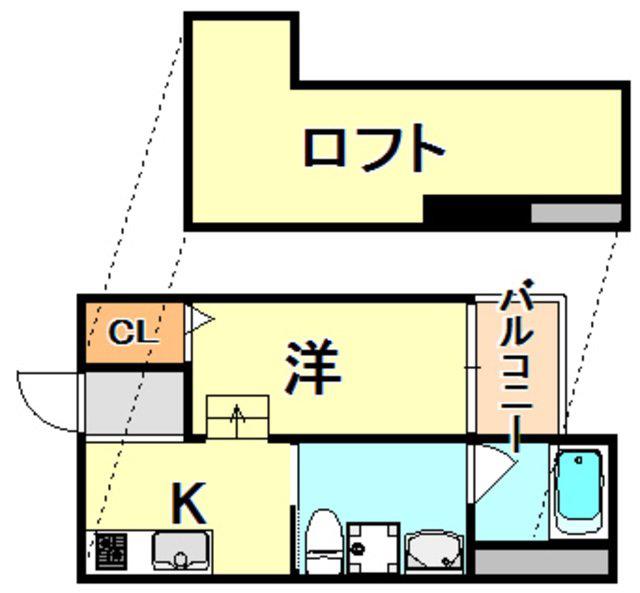 クレアージュ山手(1K/1階)の間取り写真