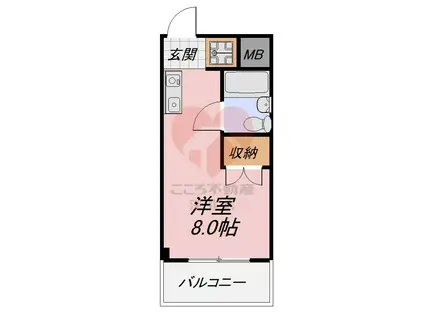 エレガンス北野田(1K/2階)の間取り写真