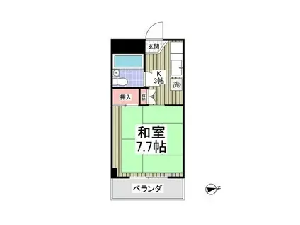 エスペランサ喜沢(1K/6階)の間取り写真