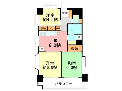 サングレイス東戸塚弐番館(3DK/2階)の間取り写真