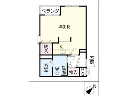 FLAT・T(ワンルーム/2階)の間取り写真