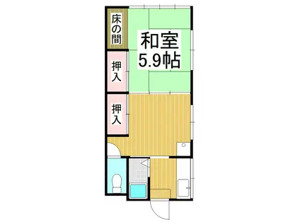 コーポ美坂(1DK/1階)の間取り写真