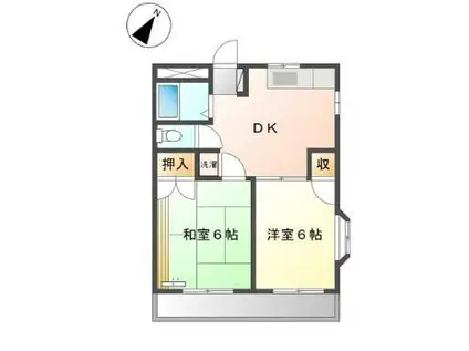 エクセル山下(2DK/2階)の間取り写真