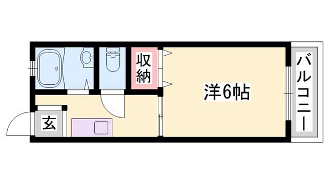 サンシティ上大野(1K/1階)の間取り写真