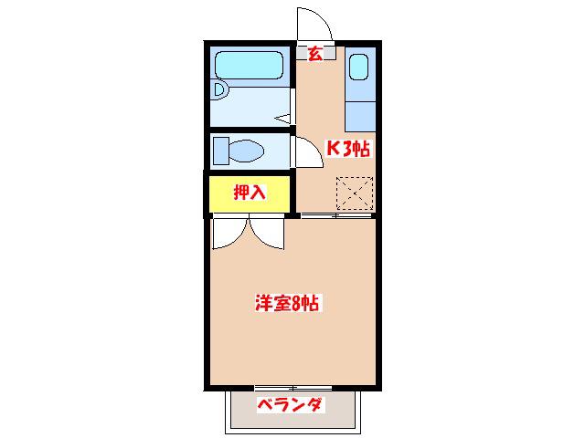 コーポオアシス(1K/1階)の間取り写真