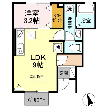 アビテ吉原(1LDK/1階)の間取り写真