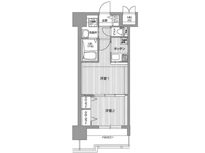 エンクレスト大橋(2K/10階)の間取り写真