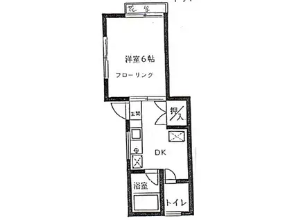 イデ・アパート(1DK/2階)の間取り写真