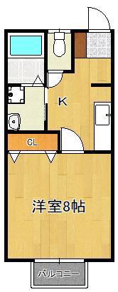 メゾン桜坂(1K/2階)の間取り写真