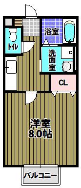 エスペランス(1K/1階)の間取り写真