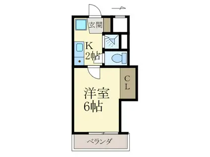 ラヴニール(1K/3階)の間取り写真