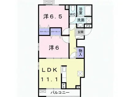 ラヴィエール(2LDK/3階)の間取り写真