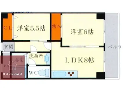 コアロード桃山台(2LDK/5階)の間取り写真