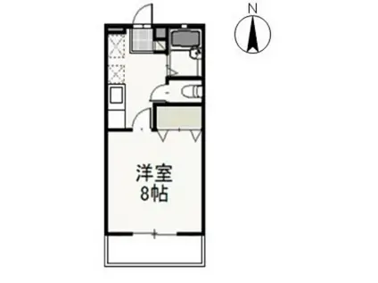 ロンサール奥田(1K/1階)の間取り写真