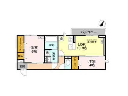 CLASSEUM幸西I(2LDK/3階)の間取り写真