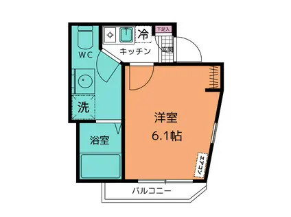 リブリス町田(1K/2階)の間取り写真