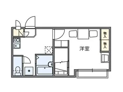 レオパレスW Kハイツ(1K/1階)の間取り写真