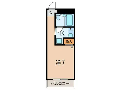 西明石ヤングパレスII(1K/1階)の間取り写真