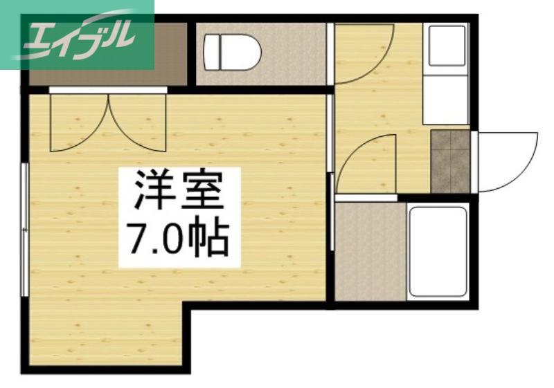 EXCEL COURT 南方(1K/2階)の間取り写真