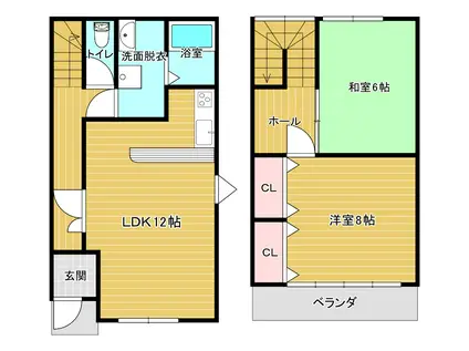 メゾネットヴェルデ(2LDK/1階)の間取り写真