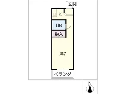 グリーンハイツ(1K/4階)の間取り写真