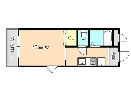 メゾン池上Ⅲ(1K/2階)の間取り写真