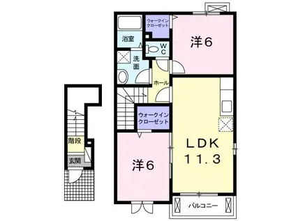 プリマヴェーラ(2LDK/2階)の間取り写真