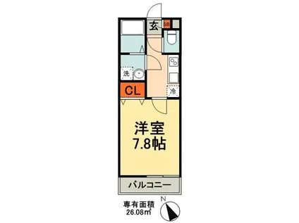 リブリ・ダロル(1K/1階)の間取り写真