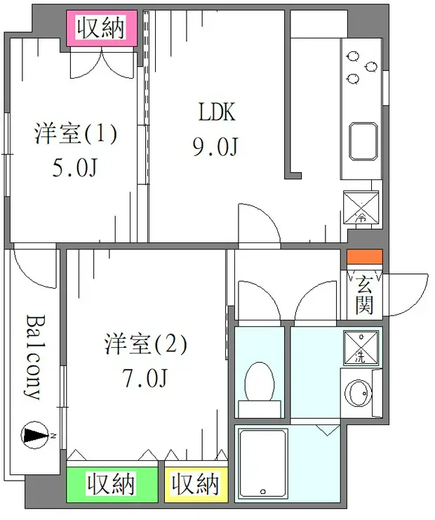 セブンヒルズマンション 2階階 間取り