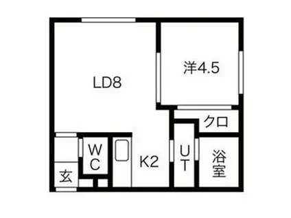 プリオール恵庭(1LDK/2階)の間取り写真