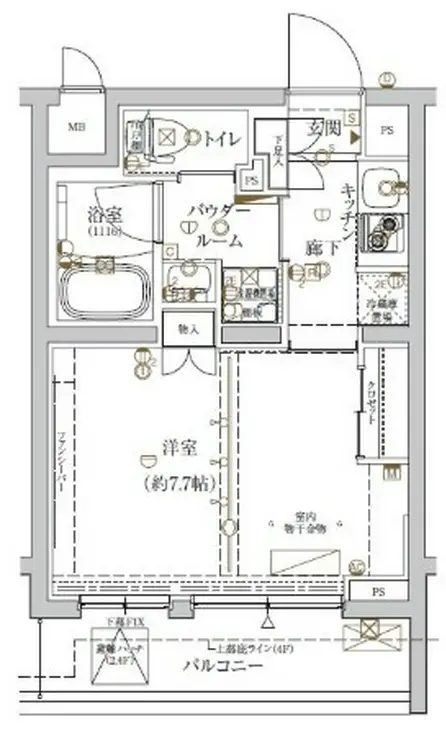 クレイシア新宿ノース 2階階 間取り