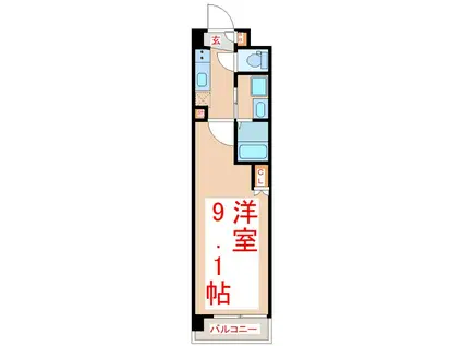 UNI TWINTOWER WISDOM(1K/6階)の間取り写真