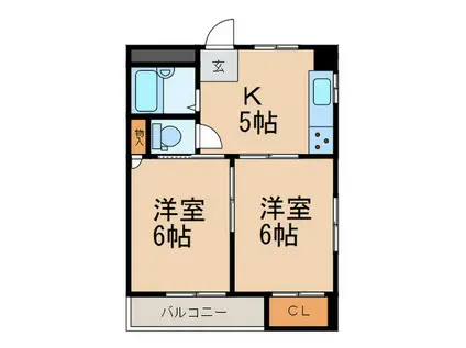 ブリード神戸壱番館(2K/3階)の間取り写真