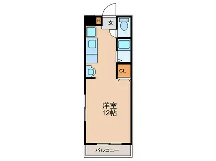 桜島ビューハイツ(ワンルーム/1階)の間取り写真