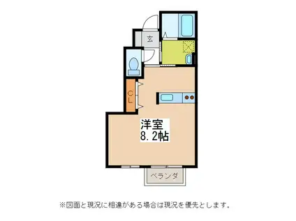 ハイドリームエルA(ワンルーム/1階)の間取り写真