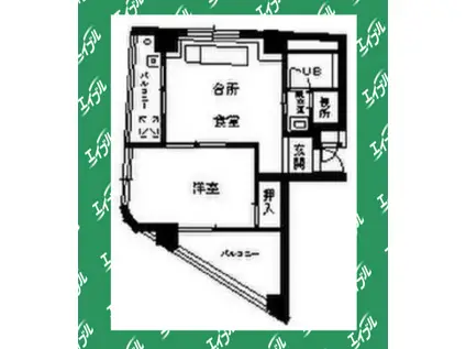 大須寿ビル(1DK/8階)の間取り写真