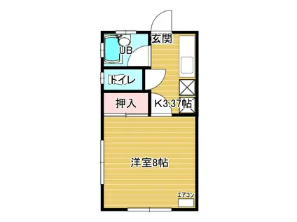 メゾンJ&R(1DK/2階)の間取り写真