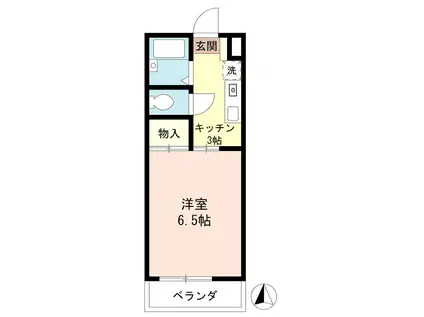 スクエア川口(1K/2階)の間取り写真
