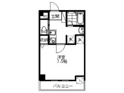 エスぺシア華III(1K/2階)の間取り写真