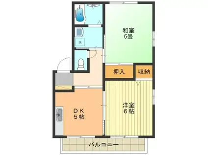 ドエルA(2DK/1階)の間取り写真