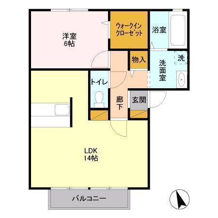 メゾンアベニュー(1LDK/2階)の間取り写真