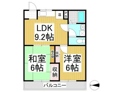 ピアサーティーIマンション(2LDK/1階)の間取り写真
