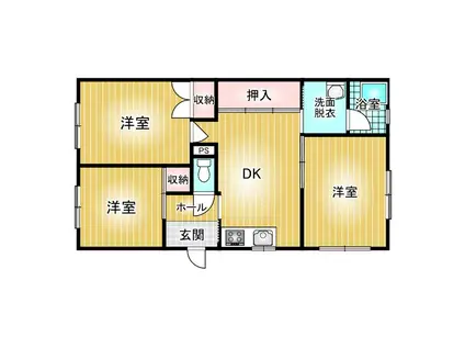 LA CASA S(2LDK/2階)の間取り写真