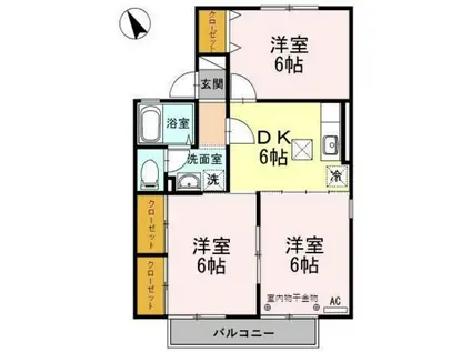 セジュール北浦(3DK/1階)の間取り写真