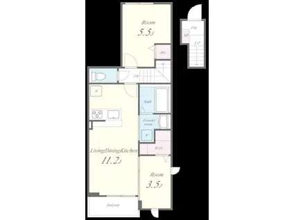 シャロームセブン平尾(2LDK/2階)の間取り写真
