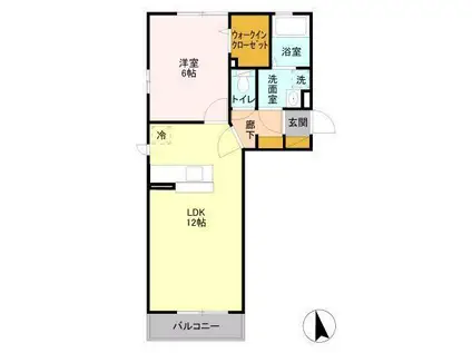 メゾンあい(1LDK/2階)の間取り写真