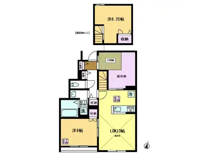 プレドゥパルク(2SLDK/1階)の間取り写真
