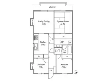 市川東レジデンス(3LDK/2階)の間取り写真