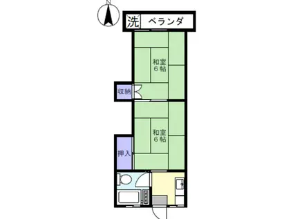 ハウス前沢(2K/2階)の間取り写真