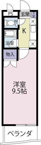 モルシェラ弐番館(1K/1階)の間取り写真